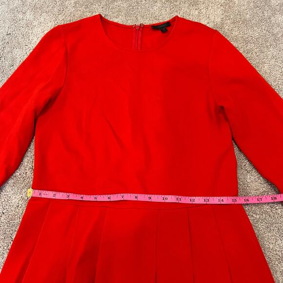 J Crew Women's Longsleeve Dress Bright Red Knee Length Size 12 - Picture 10 of 10